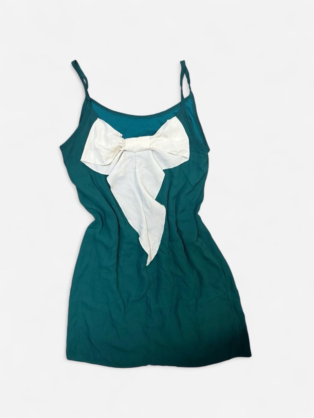 Peach Love California Teal Mini Dress with White Bow